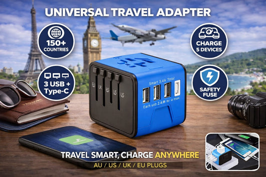 Universal Travel Adapter for 5 Devices - 50% OFF Today Only
