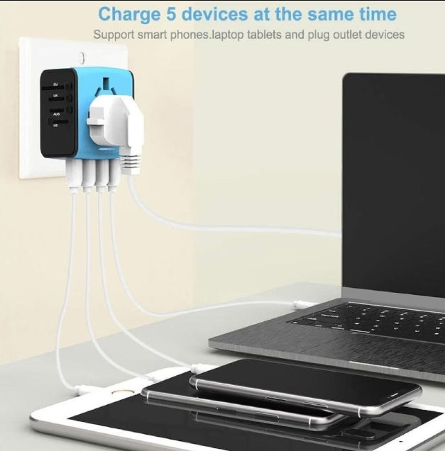 Universal Travel Adapter for 5 Devices - 50% OFF Today Only